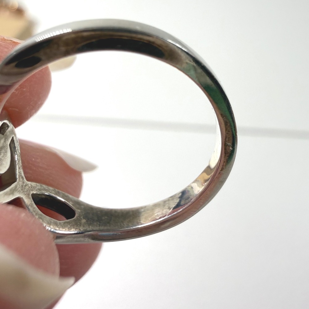 Sterling Silver Pink Cultured Pearl Bypass Infinity Ring Size 6.5 925 STER - Picture 6 of 9